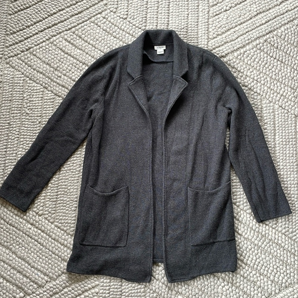 Jcrew Factory open front sweater blazer - charcoal grey - medium